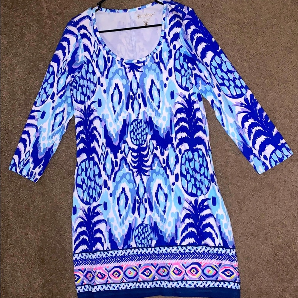 Lilly Pulitzer Blue Multi-Color Printed Mini Dress